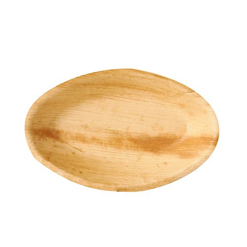 Misky z palmových listov PAPSTAR "pure", oválne (20x12,5 cm), z ekologického materiálu, sú biologicky rozložiteľné a ideálne ako udržateľné jednorazové misky pre ekologicky uvedomelé príležitosti (25 kusov, zmršťovacia fólia).