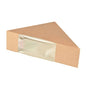 PAPSTAR Sandwichové boxy s priezorom (50 kusov, 12,3 cm), hnedé z PLA fólie, od PAPSTAR GmbH umožňujú vďaka jasnému oknu pohľad na obsah a sú ekologicky zabalené.