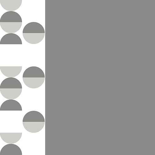 Geometrický dizajn s veľkým sivým štvorcom, bielym pruhom a opakujúcimi sa sivými/bielymi kruhmi zdobí PAPSTAR 20 servítok (40x40 cm, 3-vrstvové, 1/4 sklad) od PAPSTAR GmbH.