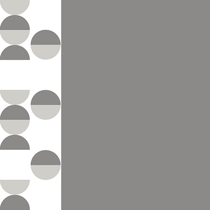 Geometrický dizajn s veľkým sivým štvorcom, bielym pruhom a opakujúcimi sa sivými/bielymi kruhmi zdobí PAPSTAR 20 servítok (40x40 cm, 3-vrstvové, 1/4 sklad) od PAPSTAR GmbH.