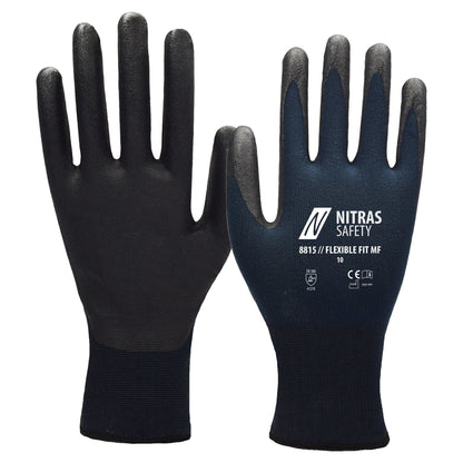 NITRAS FLEXIBLE FIT MF, montážne rukavice, tmavo modrá / čierna