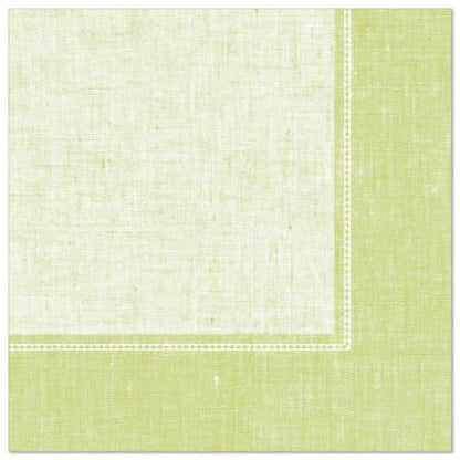 PAPSTAR GmbH 50 obrúskov "ROYAL Collection" 1/4-sklad, 40 x 40 cm v zelenej farbe, majú dvojito šitú bielu líniu na okraji a štruktúrovaný vzhľad - ideálne na slávnostné príležitosti.