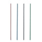 Štyri rovné PAPSTAR GmbH papierové slamky (21 cm, Ø 6 mm) sú usporiadané zvisle pred bielym pozadím. Farebné PAPSTAR slamky sú dostupné v svetloružovej, modrej, sivej a zelenej farbe.