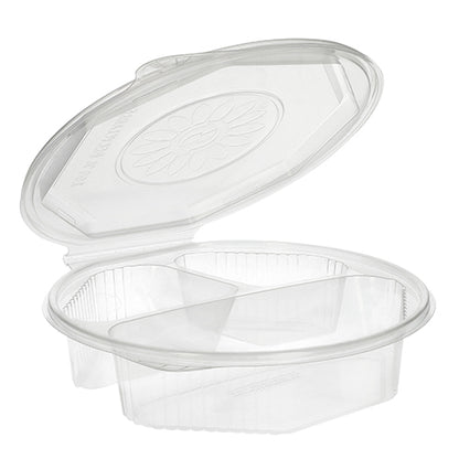 Starpak 25 menuboxov s klapkovými vekami sú priehľadné, 8-uholníkové PP kontajnery (5,9 x 21,5 x 21,5 cm) s pántovým vekom a dvoma priehradkami - ideálne na skladovanie a oddelenie potravín.