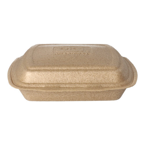 Starpak 50 Menuboxy s klapkovým vekom z XPP (7 x 20,5 x 24 cm, béžové) umožňujú bezpečnú prepravu jedla a sú na obrázku zobrazené na bielom pozadí.