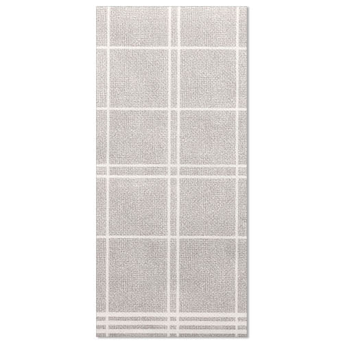 50 PAPSTAR obrúskov „ROYAL Collection“ 1/6-sklad 48x33 cm „Kitchen Craft“ má štýlový obdĺžnikový sivý dizajn s bielym mriežkovaným vzorom a lemovanými okrajmi – perfektné na vylepšenie vašej stolovej dekorácie.