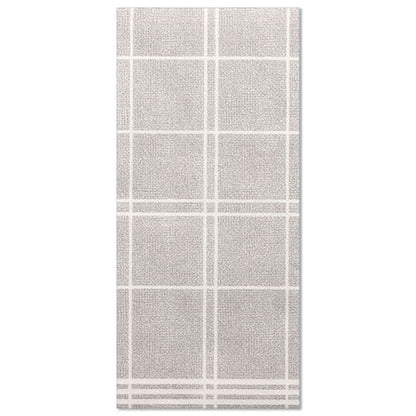 50 PAPSTAR obrúskov „ROYAL Collection“ 1/6-sklad 48x33 cm „Kitchen Craft“ má štýlový obdĺžnikový sivý dizajn s bielym mriežkovaným vzorom a lemovanými okrajmi – perfektné na vylepšenie vašej stolovej dekorácie.