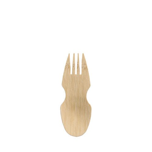 Bambusový "pure" göffel (8,5 cm) od PAPSTAR, kombinuje lyžicu a vidličku v jednom, ideálny na fingerfood. Obsahuje 50 kusov v skladacej krabici - udržateľné party doplnky od PAPSTAR GmbH.