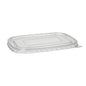 Veko Starpak 25 pre obalové poháre z PP, obdĺžnikové (1 cm x 17,3 cm x 12,3 cm) v priehľadnej fólii je zobrazené na bielom pozadí. Veko má čistú farbu, mierne zvýšený okraj a ploché centrum.