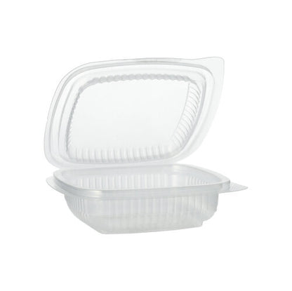 Obal Starpak 100 s klapkovými viečkami, obdĺžnikový a priehľadný z PP, je zobrazený polootvorený pred bielym pozadím.