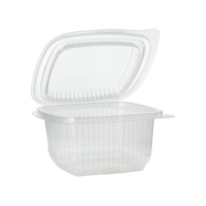 Obal Starpak 100 s klapkovými viečkami, PP obdĺžnikový, priehľadný, je zobrazený otvorený a prázdny pred jednoduchým bielym pozadím.