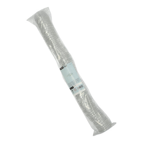 Balenie 125 priehľadných Starpak PET viečok pre dresingové poháriky, okrúhle, Ø 5,9 cm × 0,7 cm, zabalené v plastovom obale, husto naskladané v cylindrickom tvare s produktovým štítkom na obale.