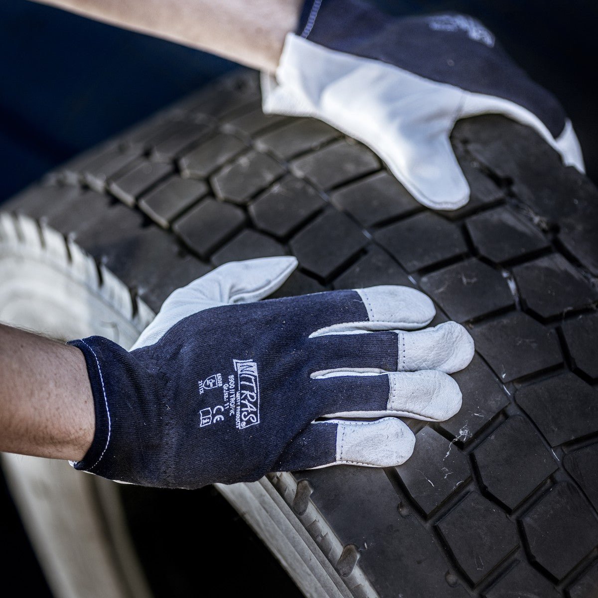 NITRAS TROPIC, rukavice pre mechanikov, šedá / tmavo modrá