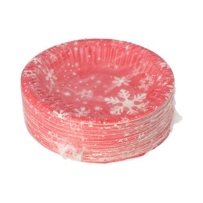 Okrúhle papierové misky "Winter Time" PAPSTAR (19 cm, 3 cm vysoké, 50 kusov) od PAPSTAR GmbH sú ozdobené sviatočným motívom snehových vločiek a sú FSC-certifikované - ideálne jednorazové taniere na vašu vianočnú oslavu.
