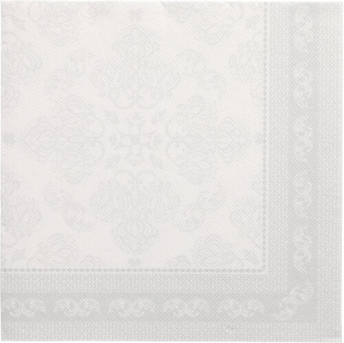 PAPSTAR 50 servítok "ROYAL Collection" 1/4-sklad, 40 x 40 cm, biela - elegantné papierové servítky od PAPSTAR GmbH pre štýlové príležitosti.
