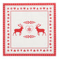 PAPSTAR 20 servítok, 40 cm x 40 cm, 3-vrstvové od PAPSTAR GmbH s červeným a bielym dizajnom: dve soby, srdce so snehovou vločkou a slávnostným okrajovým vzorom zo sŕdc, snehových vločiek a stromov.