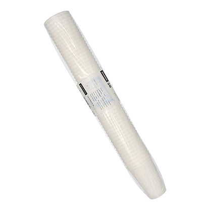 50-dielne balenie bielych termosiek Starpak (PP, 0,25 l, Ø 7,8 cm, 11 cm) v priehľadnej fólii so stredovou etiketou - ideálne pre horúce nápoje vďaka vynikajúcej izolácii.