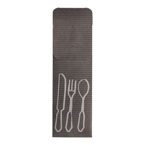 Týchto 100 vreckoviek na príbor (23,5 x 7,3 cm) od PAPSTAR GmbH sú čierne obaly s bielym orámovaným príborom, s vrchnou klapkou a vrátane farebnej bistro servítky – perfektne pre štýlové gastro alebo bistro stolovanie.