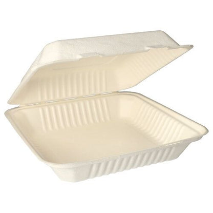 PAPSTAR 25 menu boxy, cukrová trstina „pure“ biele od PAPSTAR GmbH sú obdĺžnikové, biele, kompostovateľné nádoby na jedlo so sebou z udržateľných vlákien cukrovej trstiny s vrúbkovanými stranami – ideálne pre ekologické stravovanie mimo domu.