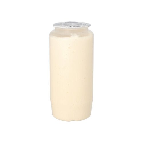 Jasné Starpak kompozičné olejové svetlo (Ø 6,8 cm · 14,2 cm) s priehľadným obalom je uzavreté priehľadným viečkom a zobrazené pred jednoduchým bielym pozadím. Balenie: 1 kus.