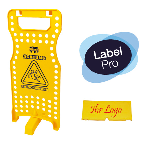 Numatická výstražná tabuľka "W1" so zátvorkami, žltá | Balenie (1 kus)