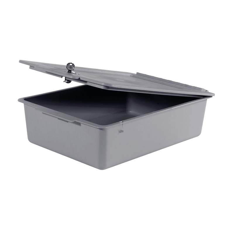 Odkladacia miska Numatic hlbka 120 mm s vekom bez priehradok, siva | Balenie (1 kus)