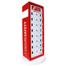 NITRAS pultový displej na ochranné okuliare, červená / biela / priehľadná | Kartón (1 balenie)