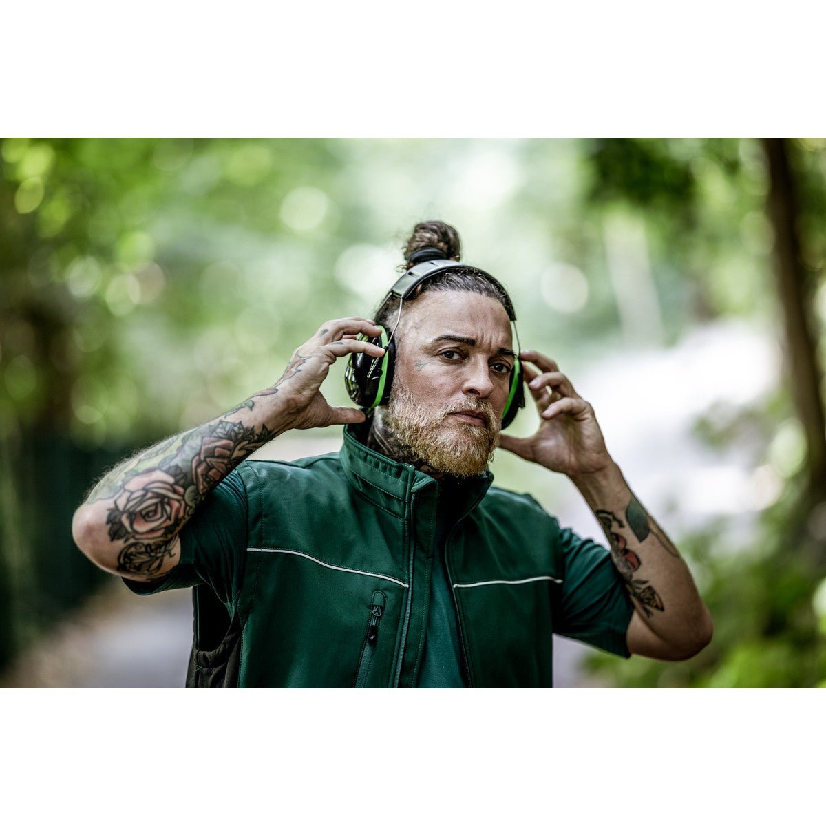 NITRAS MUTE DEFENDER PRO, chrániče sluchu, čierna / zelená, EN 352-1 plast | Balenie (1 kus)
