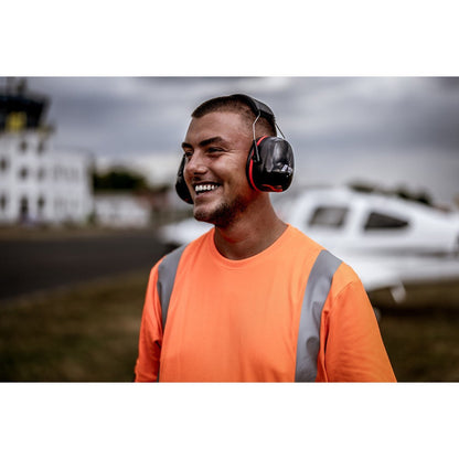 NITRAS MUTE DEFENDER PRO, chrániče sluchu, čierna / červená, EN 352-1 plast | Balenie (1 kus)