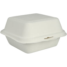 Burgerbox Bagasse, biela od Abena Re-Seller GmbH je uzavretý, biely, obdĺžnikový jedálny kontajner na odnosenie z biologicky odbúrateľného materiálu so štruktúrovaným povrchom a predným uzáverom - ideálny ako ekologický obal pre vaše jedlá.