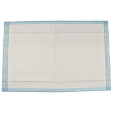 Jednorazová podložka ABENA Tissue od Abena Re-Seller GmbH, 6-vrstvová, 60x90 cm, modro-biela, leží naplocho na jednoduchom pozadí. Balenie obsahuje 25 kusov.