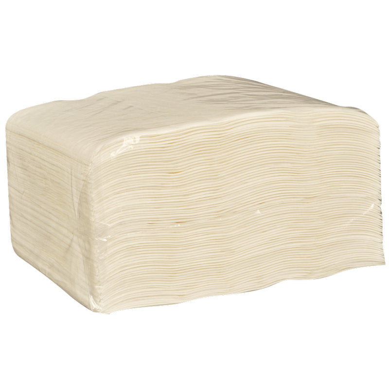 Eine Großpackung mit 120 weißen Abena Re-Seller GmbH Einmal-Waschlappen, Papier 6-lagig (19x26 cm), verpackt in Klarsichtfolie - ideal für Pflegeeinrichtungen.