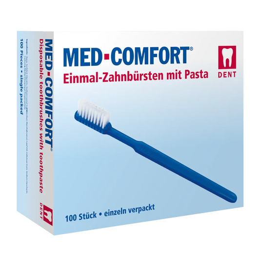 Ampri Med-Comfort Dental PS raz zubná kefka s zubnou pastou, rôzne farby Box (100 kusov)