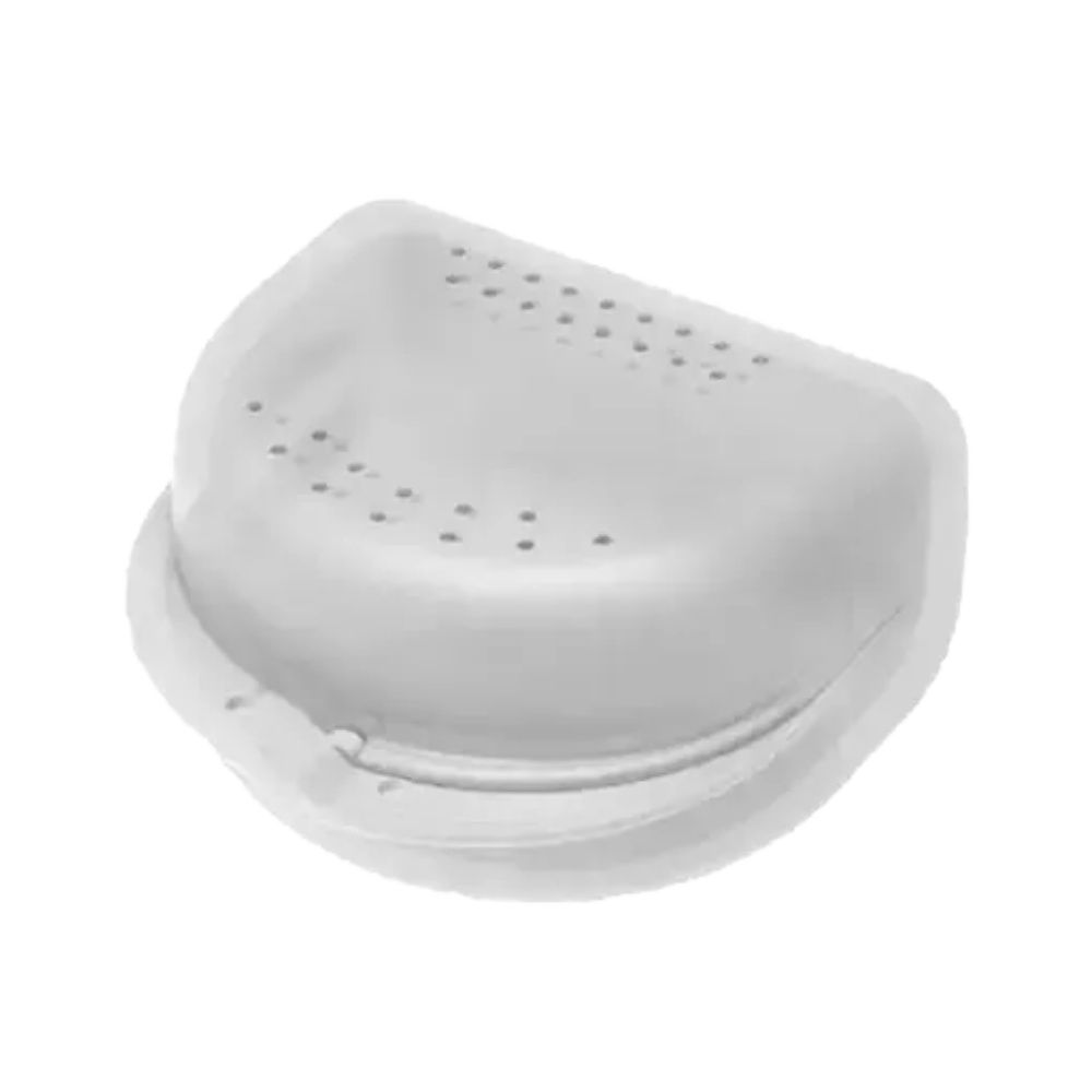 Biely AMPri PP zubný kufrík z plastu pre dospelých s rozmermi 80 x 80 x 45 cm má na svojom klenutom povrchu niekoľko malých ventilačných otvorov. Tento výrobok od AMPri Handelsgesellschaft mbH z praktického polypropylénu slúži na bezpečnosť alebo ochranu a pravdepodobne sa používa v ortodontickej práci.