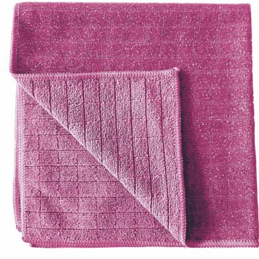Arcora Scrub & Clean 2N1 mikrovláknová utierka (40 x 40 cm) od Arcora International GmbH je úhľadne zložená a ukazuje svoju štruktúrovanú, mriežkovú stranu na čistenie všetkých povrchov, s hladšou zadnou stranou pre všestranné použitie.