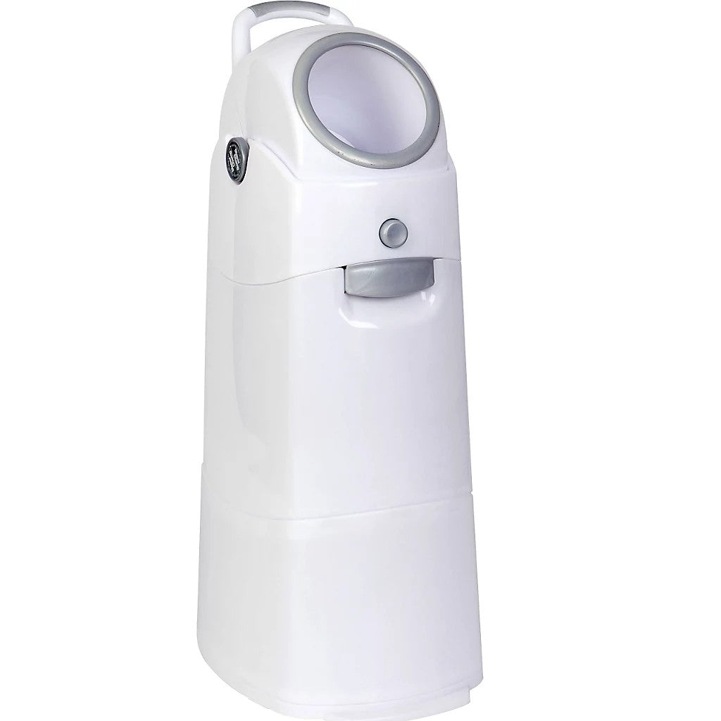 CWS ParadiseLine kôš na plienky, biely (1 kus), má zaoblený vrch, sivú rukoväť a dvere, ktoré sa otvárajú dopredu pre bez zápachu likvidáciu. Jeho moderný dizajn sa hodí do každej detskej izby. Značka: CWS.