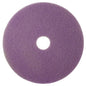 Das Diversey Twister Pad lila, rund, für die Unterhaltsreinigung von beschichteten Hartböden, ist ein kreisförmiges lila Pad mit strukturierter Oberfläche und zentralem Loch, von oben auf weißem Hintergrund dargestellt.