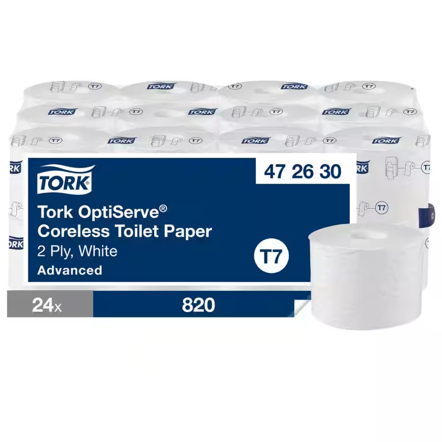 Tork OptiServe toaletný papier, 2-vrstvový, biely, systém T7, 24 kotúčov po 820 listov