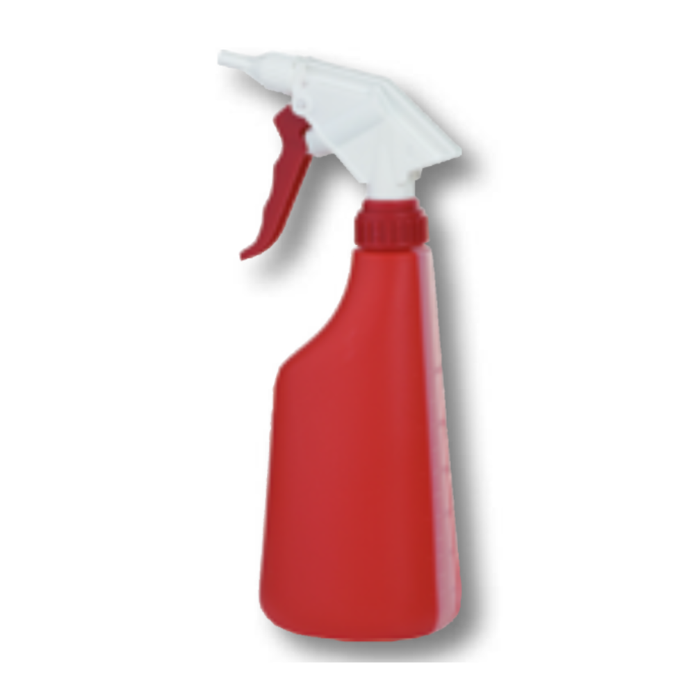 Táto červená plastová striekacia fľaša, podobná Dr. Becher ručnému postrekovaču (prázdna), má bielo-červenú trysku pre jednoduchú manipuláciu. Vzpierajúci dizajn so spúšťou smerujúcou nadol je ideálny pre čistiace práce a ukazuje účinnosť produktov od Dr. Becher GmbH na jednoduchom bielom pozadí.