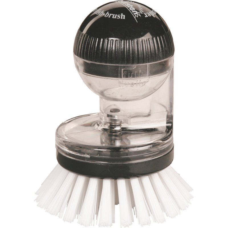 KNOPFBÜRSTE M.SPENDER,NYL.6.6 BIELA,Ø0,40MM,TRANSPAR.KLAR od Haug Bürsten KG má biele nylonové štetiny a priehľadnú rukoväť s dávkovačom - ideálne na čistenie gombíkov na oblečení.