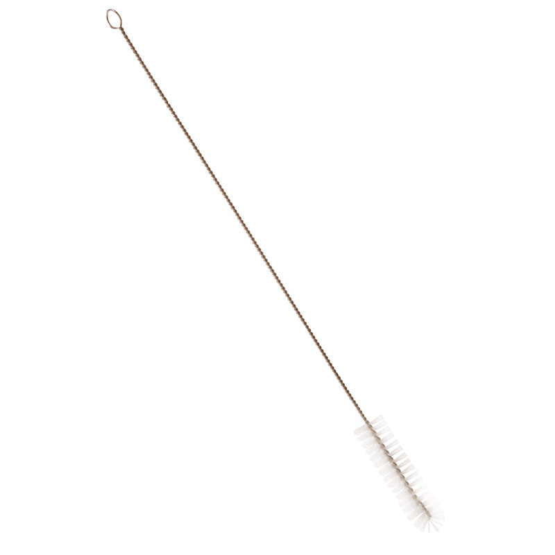 Die Haug Bürsten KG ROHRBÜRSTE, NYLON 6.0 TRANSPAR. ø 0,35MM MITTEL 450Xø25MM verfügt über einen Schlaufengriff und weiße Nylonborsten für die Reinigung von engen Behältern oder Rohren.