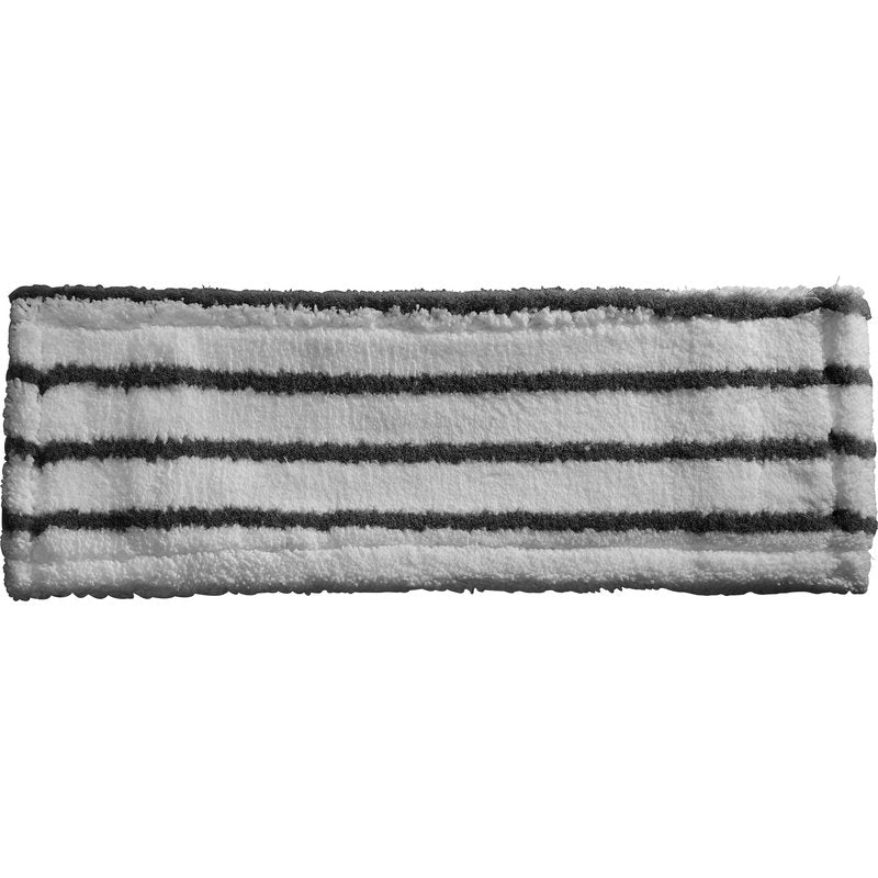 WISCHBEZUG SUPER-ABRASIVMOPP od Haug Bürsten KG je obdĺžnikový bielo/sivý poťah na mop z mikrovlákna (78% polyester, 25% polyamid) s rovnomerne rozloženými priečnymi pruhmi a tmavým okrajom, navrhnutý pre efektívne čistenie podláh.