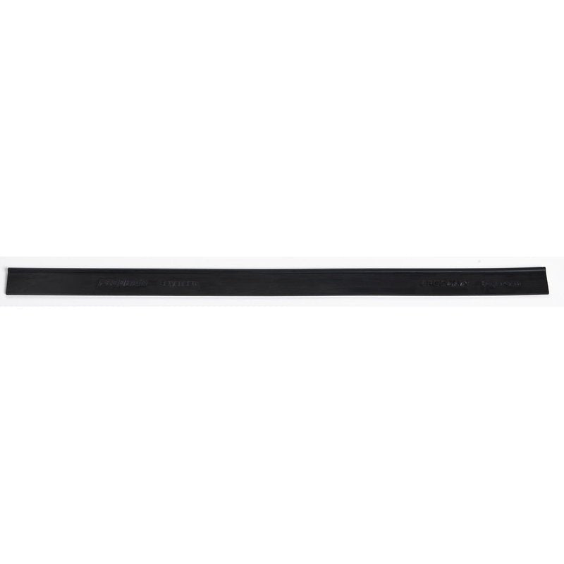 Priamy čierny kovový NÁHRADNÝ GUMIČKA, 350 mm, od Haug Bürsten KG, je zobrazený na bielom pozadí. Tento doplnok pasuje k Art. 8535 a slúži ako náhradná gumička; označenia na produkte sú slabé alebo nie sú dobre viditeľné.
