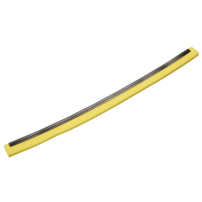 Jeden dlhý žltý NÁHRADNÝ GUMENÝ PÁS, 1-pásový, potravinárska guma (700x20x22mm) od Haug Bürsten KG s úzkym čiernym okrajom, fotografovaný na bielom pozadí - ideálny pre zariadenia na spracovanie potravín.