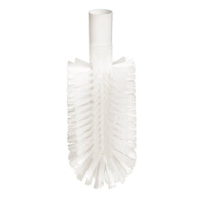 ROHRBÜRSTE, PBT TRANSPARENT Ø0,50MM, S ADAPTÉROM od Haug Bürsten KG je biela valcová kefa s tuhými, šikmými, priehľadnými PBT štetinami a dutou plastovou rukoväťou, zobrazená na jednoduchom bielom pozadí.