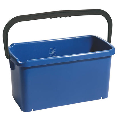 Haug Bürsten KG VEDRO, ŠTVORCOVÉ, PP-Vedro (20L, 480x235x230mm) je obdĺžnikové, modré s čiernym držadlom a prázdne zobrazené na bielom pozadí.