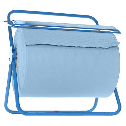 Rolka WypAll® X80 PowerClean (31,00 x 31,50 cm) od Kimberly-Clark GmbH je namontovaná na kovovom stojane s ozubenou hranou, čo je ideálne na profesionálne použitie.