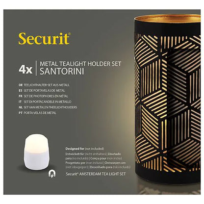 Papstar Svietnik Securit® Ø 8 cm x 15 cm čierno/zlatý