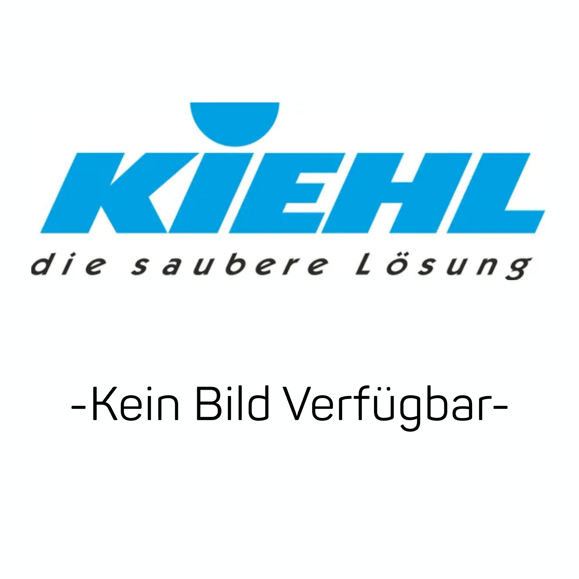 KIEHL-Logo mit blauem Text und Formen über "die saubere Lösung". Darunter steht in schwarzer Schrift "-Kein Bild Verfügbar-", was bedeutet, dass für den Kiehl Glasfaserstiel 140 cm, weiß, Griff blau | Packung (1 Stück), Johannes Kiehl KG kein Bild verfügbar ist.