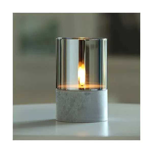Papstar Securit® LED sviečka Ø 8 cm sivá "Gracia"